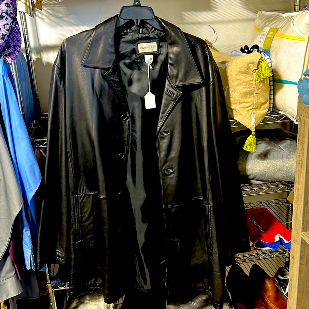 100% leather coat